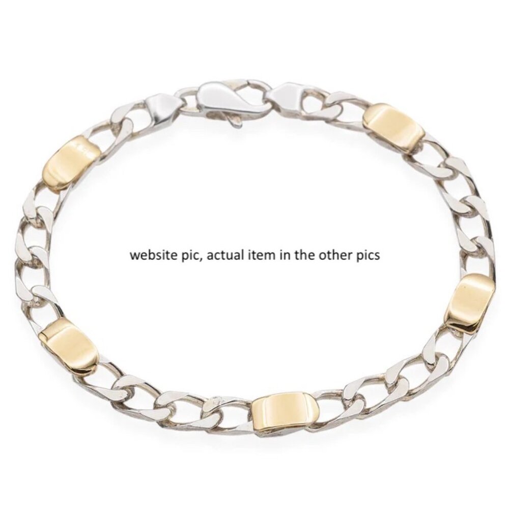 Tiffany & Co. Sterling Silver and 18K Yellow Gold Cuban Link Bracelet